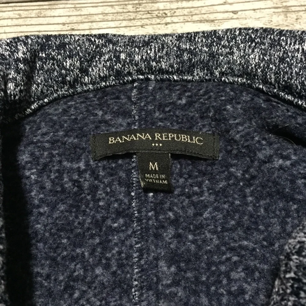 Banana Republic Fleece Jacket Women’s M Heather Navy Blue Asymmetrical Zip. - Picture 9 of 9